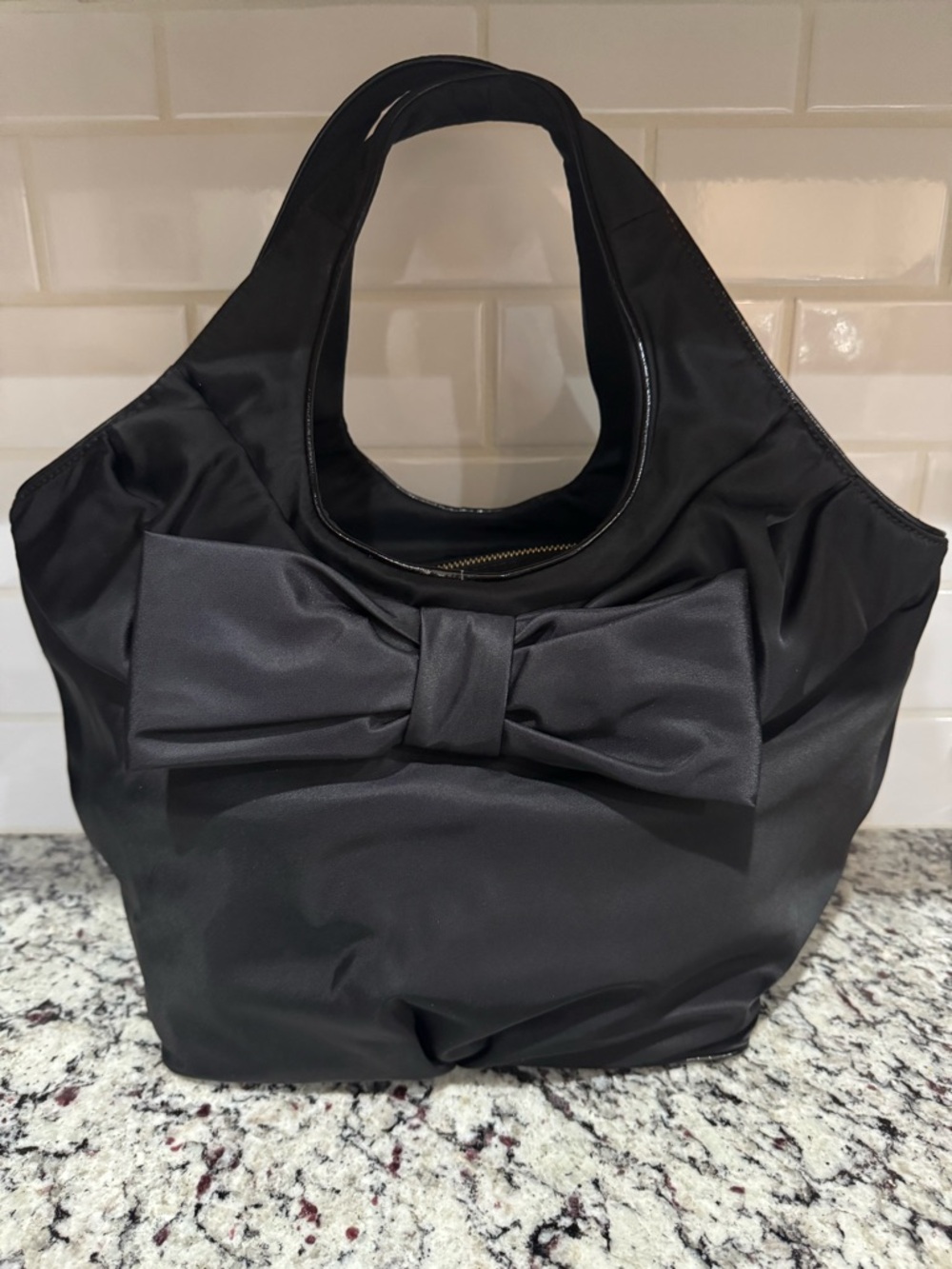 KATE SPADE- Elegant Black Bow Tote Bag